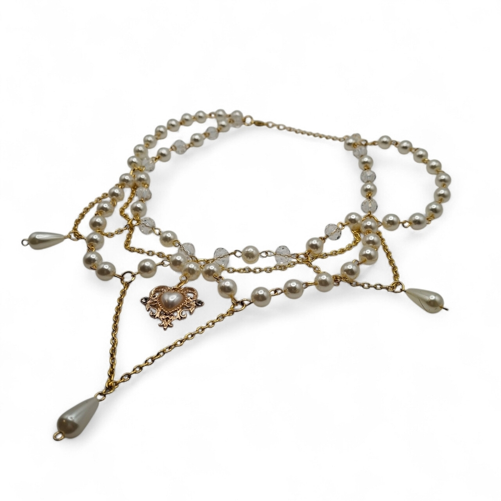 NWT Artificial Pearl Tassel Necklace - Picture 2 of 8